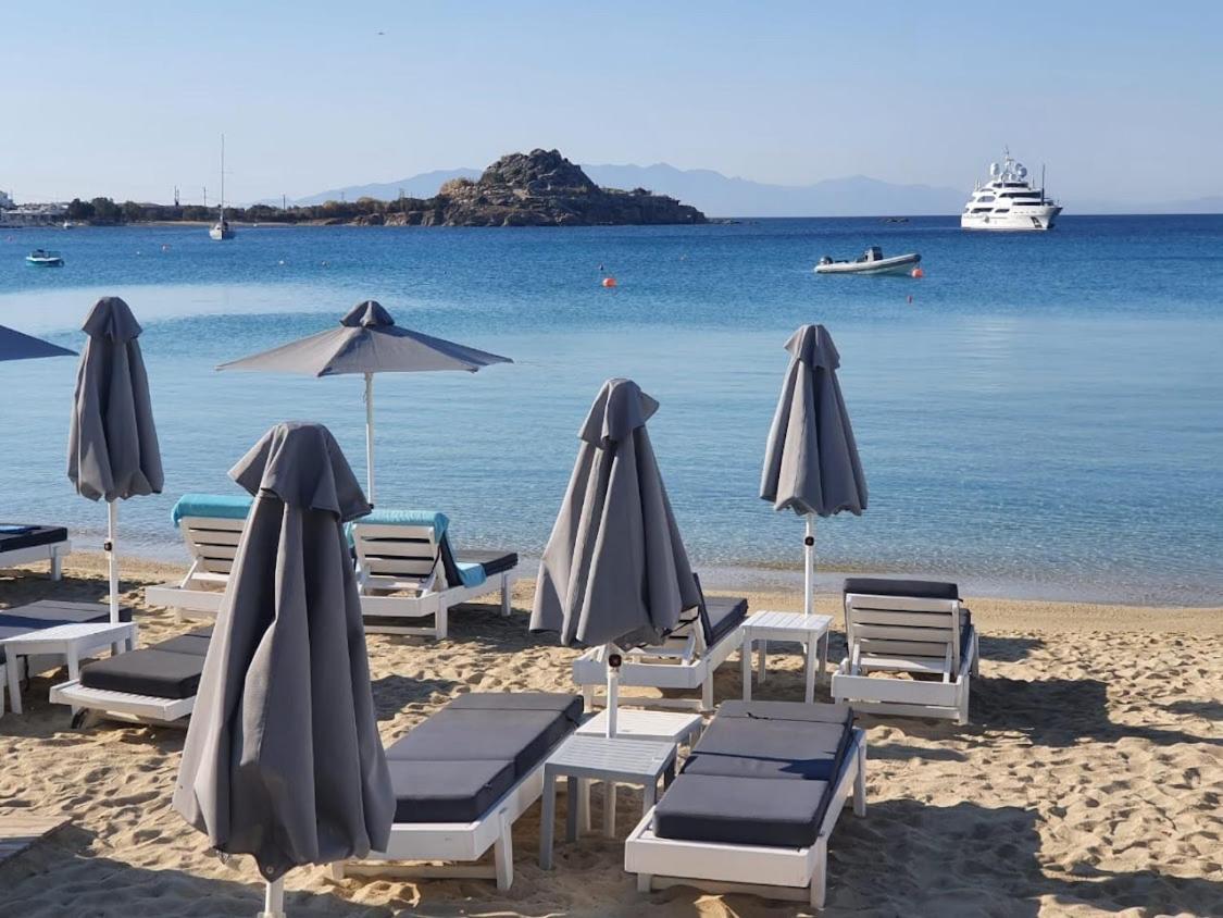 Acrogiali Beachfront Hotel Mykonos Platys Gialos  Bagian luar foto