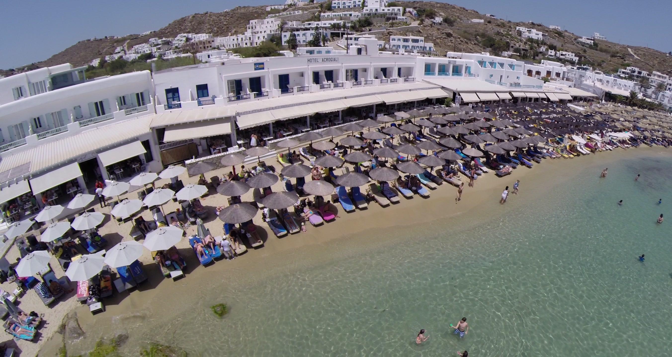Acrogiali Beachfront Hotel Mykonos Platys Gialos  Bagian luar foto