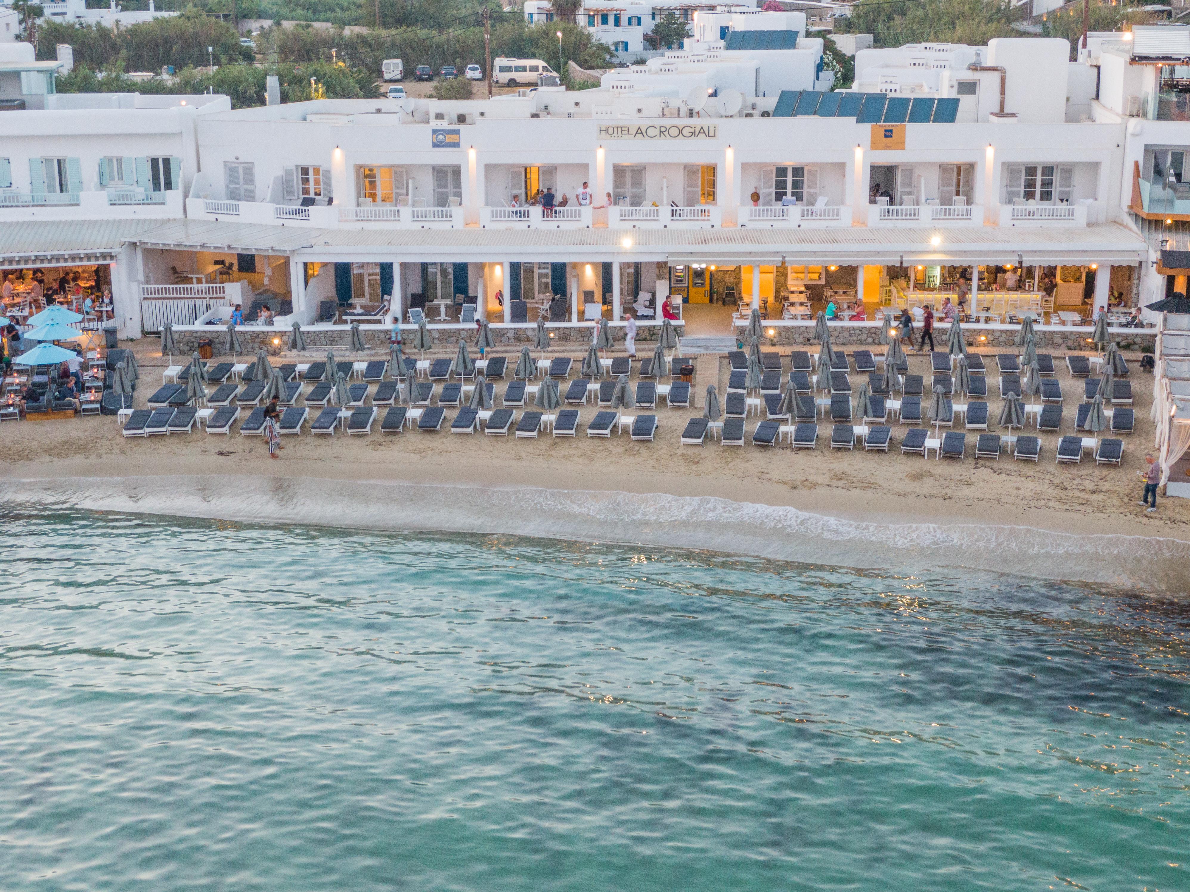 Acrogiali Beachfront Hotel Mykonos Platys Gialos  Bagian luar foto