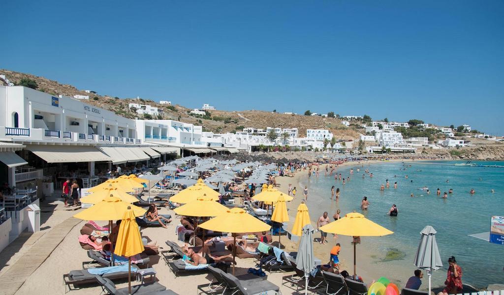 Acrogiali Beachfront Hotel Mykonos Platys Gialos  Bagian luar foto